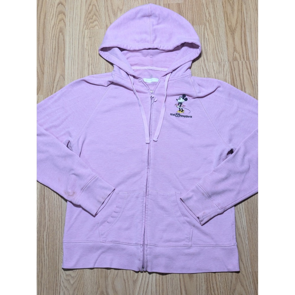 Disney Womens Walt Disney World Minnie Mouse Full Zip Hoodie Pink Medium